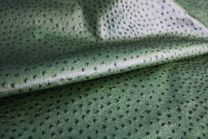 ostrich full quill embossed on calf leather